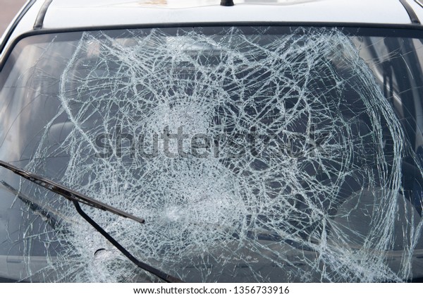 car after an\
accident, after a pedestrian\
hit
