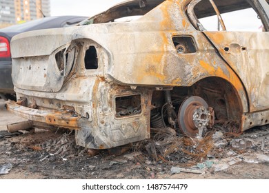 Car After Deliberate Arson Destroyed Vehicle Stock Photo (Edit Now ...