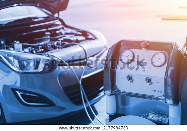 Car air conditioner ac repair service. Refill\
automobile ac compressor and checking auto conditioning system.\
Mechanic engine auto car\
service