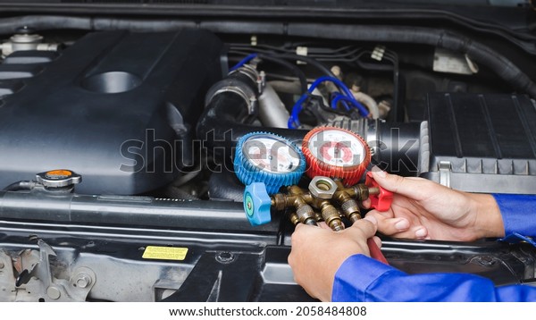 Car air conditioner check service, leak\
detection, fill\
refrigerant.