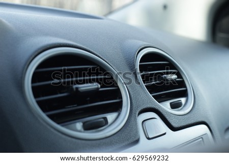 Car Air Conditioner. Air ventilation. Air conditioner in car.
