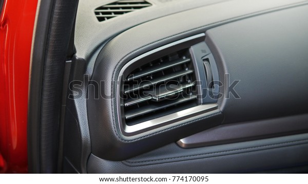 Car air conditioning. The air flow inside the car.\
Detail interior of car.