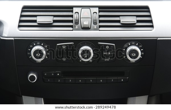 Car air control and\
radio channel buttons