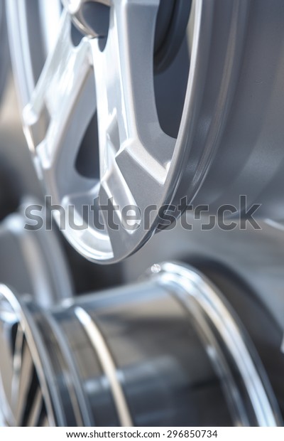 Car alloy wheels close
up