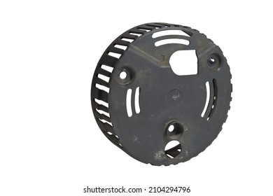 Car Alternators Rear Plastic Back End Cover, Isolated On White Background, With Clipping Path