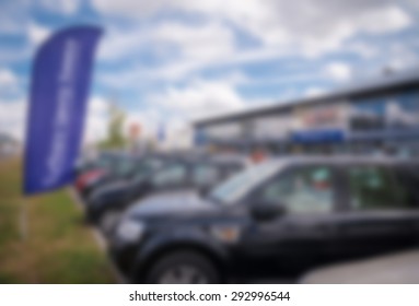 Car Auto Dealership Themed Blur Background With Bokeh Effect