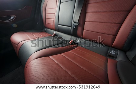Car back seats with intentional light flare from the windows