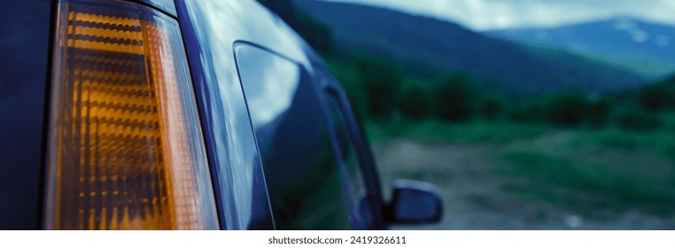 Car back side with a back light 