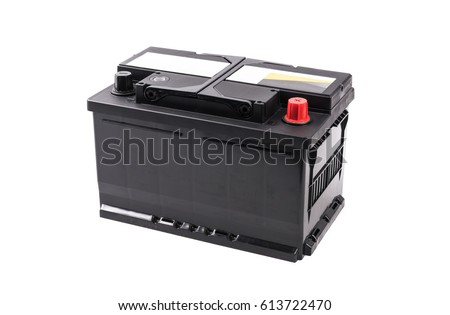 Car battery isolated on white background.