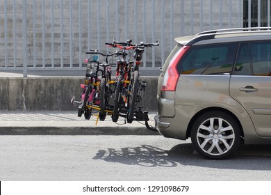 Car With A Bicycle Rack Transportation