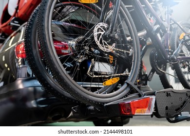 Car With Bikes On The Hitch-mounting Bike Rack