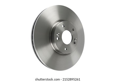 Car brake disc isolated on white background. Auto spare parts. Perforated brake disc rotor isolated on white. Braking ventilated discs. Quality spare parts for car service or maintenance - Shutterstock ID 2152895261