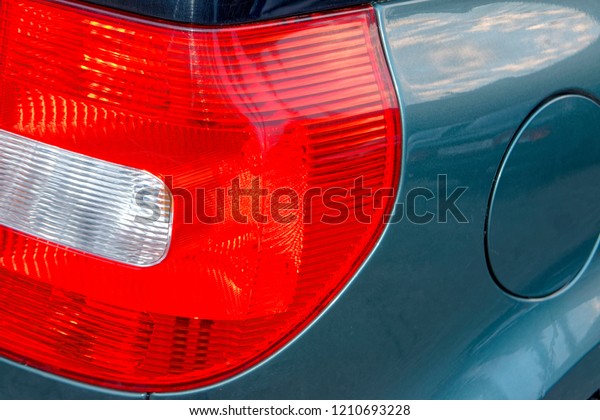 car brake light in red\
and white glass
