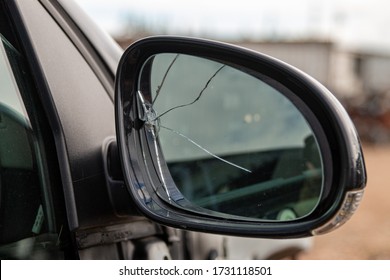 Car With Broken Side Door Mirror