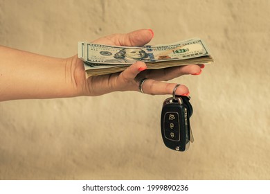 Car Buying. Money And Car Keys