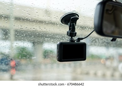 Car camera installed on a windshield.