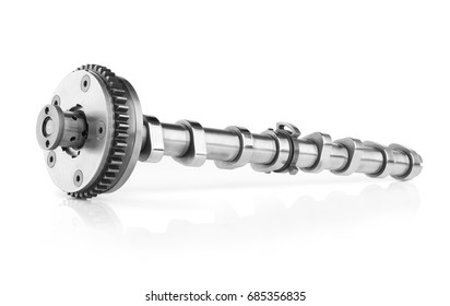 Car Camshaft On White