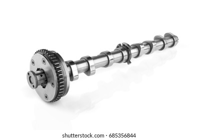 Car Camshaft On White