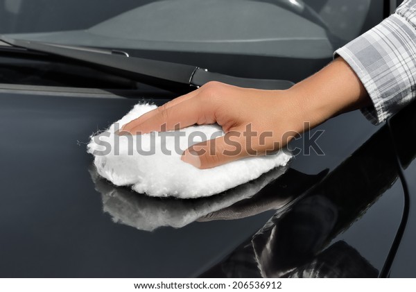 Car Care -\
Polishing a Car with wadding\
polish