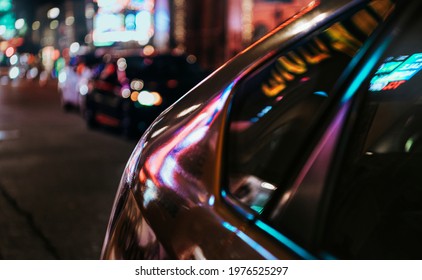 Car In A City At Night