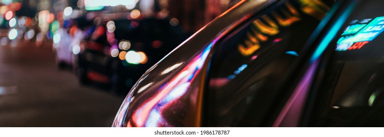 Car In A City At Night