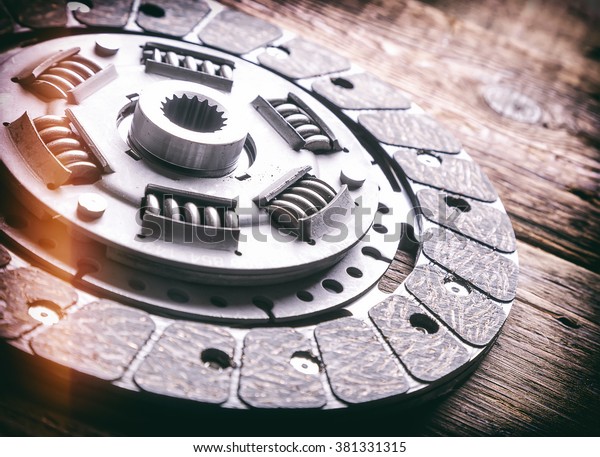 car clutch disk- toned image, retro film filtered\
in instagram style