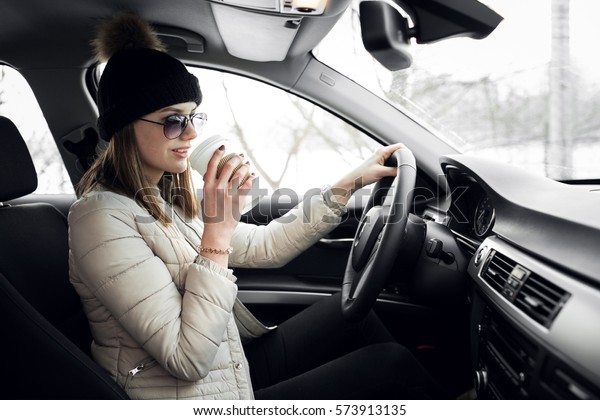 car coffee\
woman