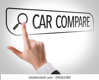 Car Compare Written In Search Bar On Virtual Screen