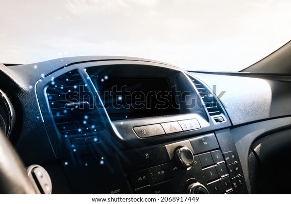 Car
conditioning. Vehicle vent interior for cold automobile cool. Auto
climate condition. Hot air control
panel