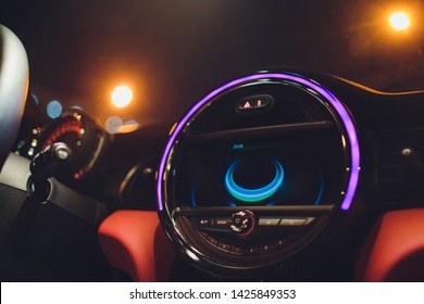Car control panel of audio player and other devices.