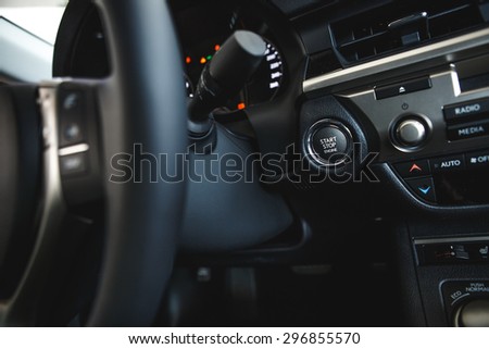 Car control panel close up