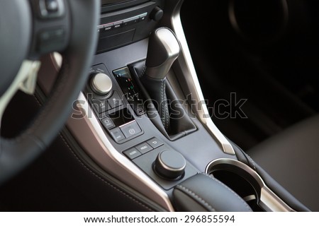 Car control panel close up
