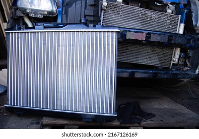 Car Cooling Radiator Replacement, New And Old Radiators.