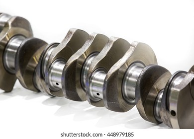 Car Crankshaft On A White Background