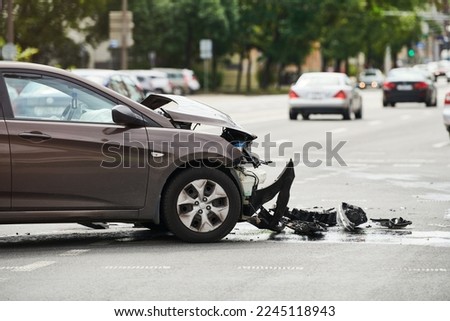car crash accident. collision in city street