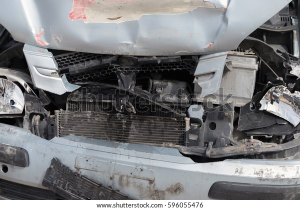 Car crash wreck, damaged
car