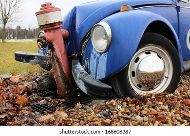 Car Crashed On A Fire Water Hydrant