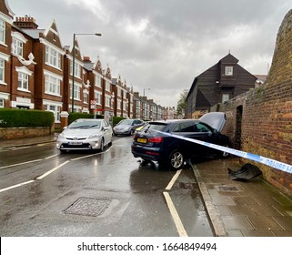 Car Crashed Through The Wall In Barnes London England UK 5 March 2020