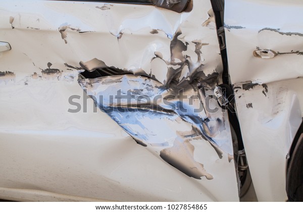 The car crashed,car crash accident, damaged automobiles\
after collision 