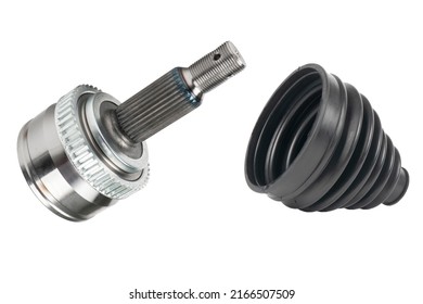 Car CV Joint. Drive Shaft Joint Isolated On White Background. New Constant Velocity Joints. New Automotive CV Joints. Quality Spare Parts For Car Service Or Maintenance