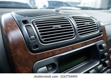 Car Dashboard Air Vents. Close Up Shot, No People.