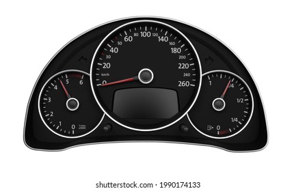 Car Dashboard Auto Speedometer Panel Isolated Stock Photo 1990174133 ...