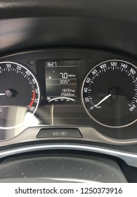 Car Dashboard With Spedometer And Kilometers