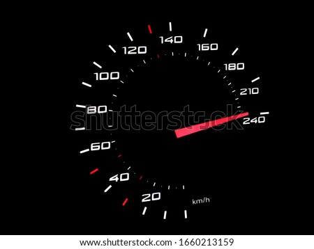 Car dashboard , speedometer with 240 km/h speed - Image.