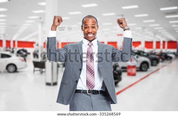 Car dealer man. Auto dealership and rental\
concept background.