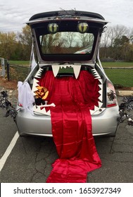 Car Decorated As A Monster Mouth For A Halloween Trunk Or Treat Event.