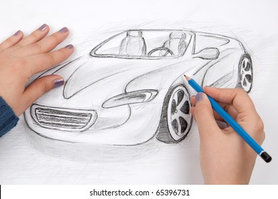 Car Designer Sketches Concept Car