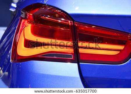 Car detail. New led taillight in sports car.