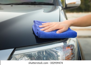 Car Detailing And Cleaning By Hand And Microfiber Towel. Polishing The Car Exterior With Car Shine Products Or Wax Result In Shine Surface.
Car Care Service Concept With Washing, Cleaning, Waxing Etc.