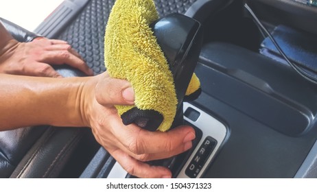 Cleaning Leather Seats Car Stock Photos Images